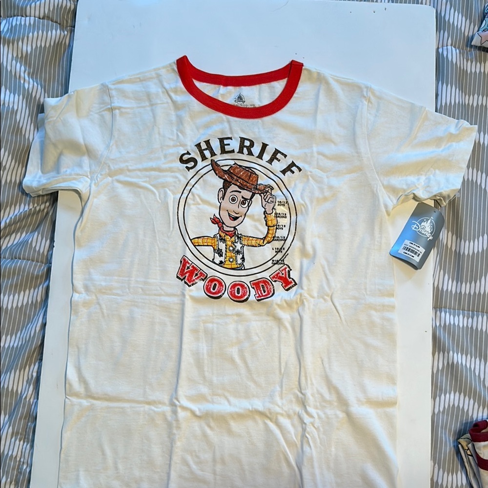 Sheriff Woody White T-Shirt with Red Trim